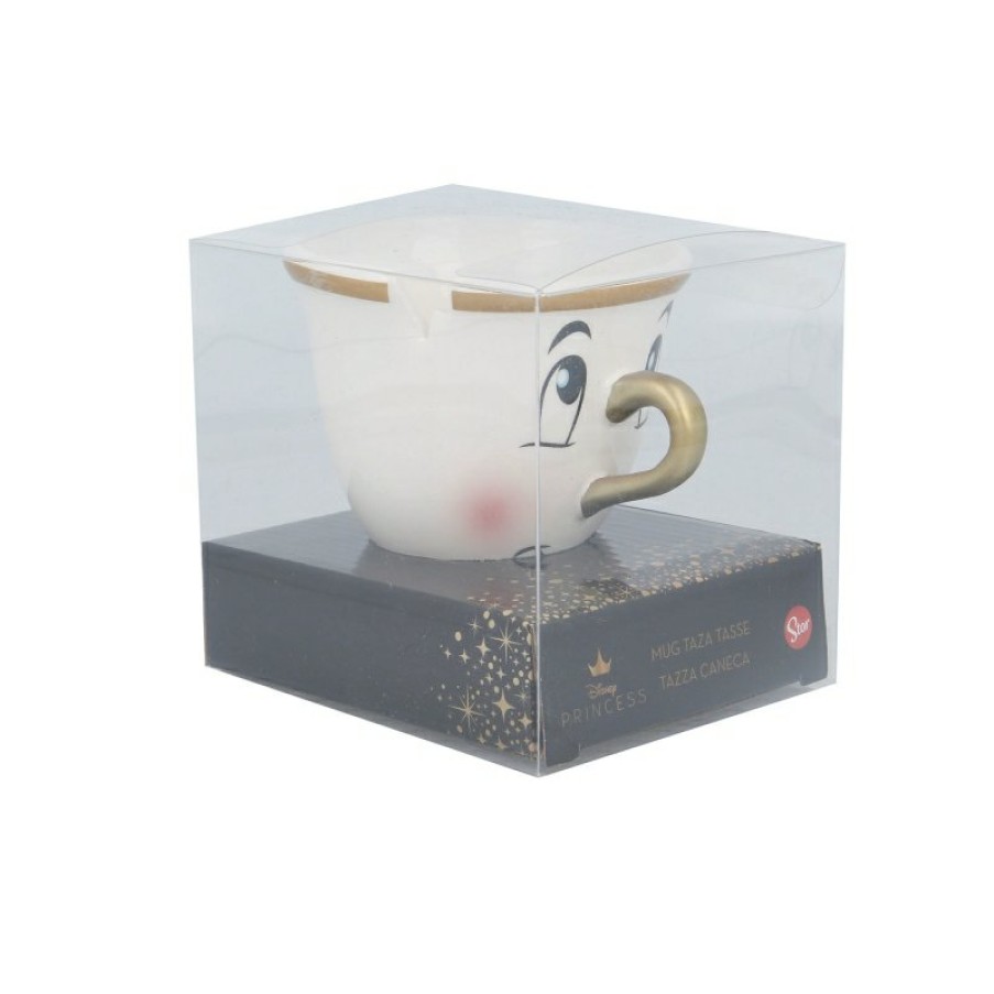 Clearance La Bella y la Bestia Taza Ceramica 3D 190 Ml En Caja Regalo Chip La Bella Y La Bestia