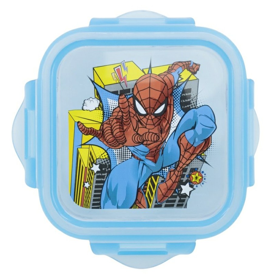 Hot Spider-Man Recipiente Cuadrado 290 Ml Spiderman Arachnid Grid