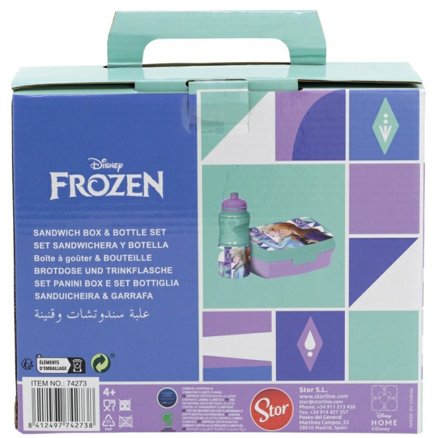 Wholesale Frozen Set Vuelta Al Cole En Caja Regalo (Botella Sport Easy Hold 380 Ml Y Sandwichera Rectangular) Frozen Ice Magic