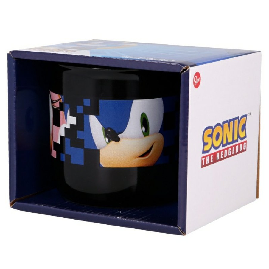 Hot Sonic Taza Ceramica Desayuno 400 Ml En Caja Regalo Sonic