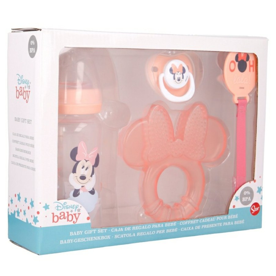 Online Minnie Mouse Set Premium 4 Pcs (Biberon 240 Ml, Chupete Anatomico, Mordedor Y Sujetachupetes) Minnie Indigo Dreams