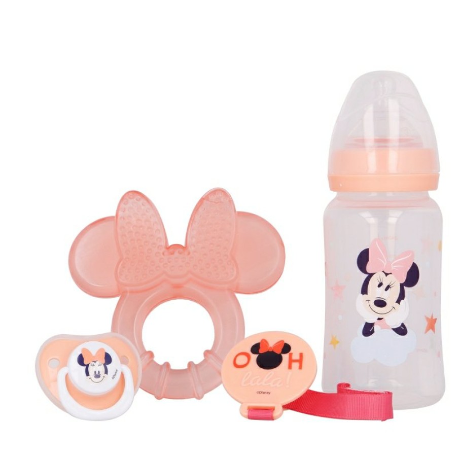 Online Minnie Mouse Set Premium 4 Pcs (Biberon 240 Ml, Chupete Anatomico, Mordedor Y Sujetachupetes) Minnie Indigo Dreams