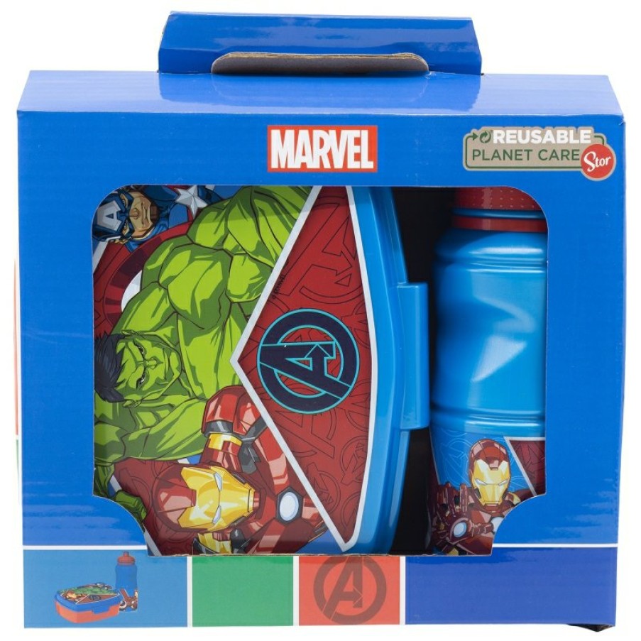 Clearance Avengers Set Vuelta Al Cole En Caja Regalo (Botella Sport Easy Hold 380 Ml Y Sandwichera Rectangular) Avengers Heraldic Army