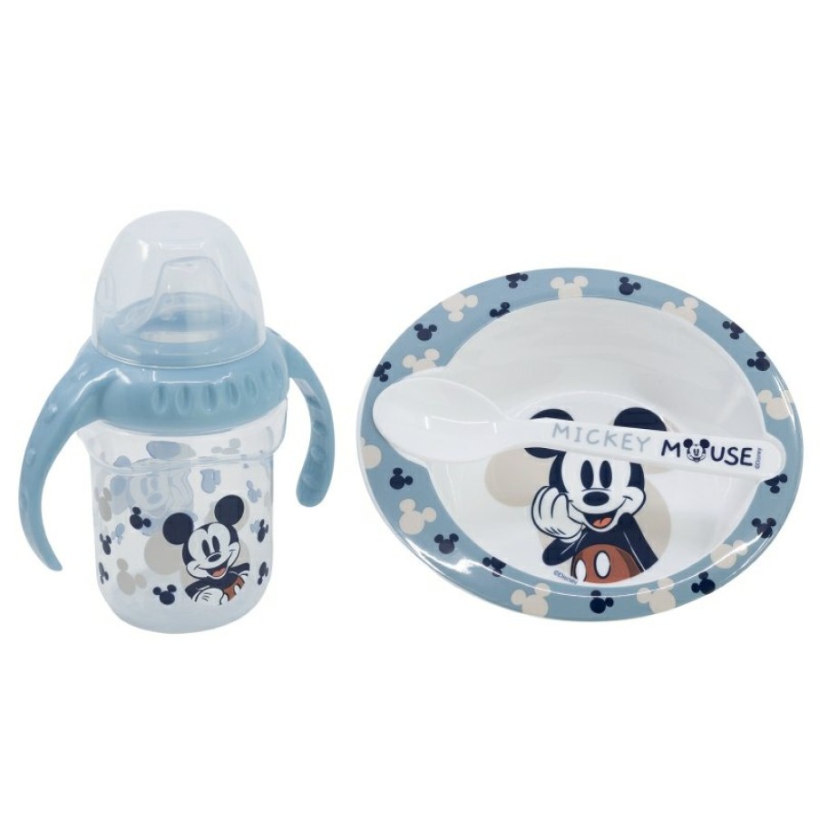 Clearance MicClearance Mouse Set 3Pcs (Vaso Entrenamiento 250 Ml, Plato Y Cuchara) Mickey Mouse Full Of Smiles