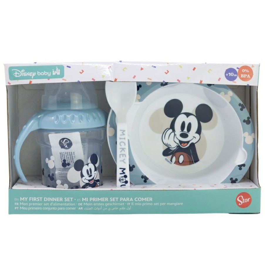 Clearance MicClearance Mouse Set 3Pcs (Vaso Entrenamiento 250 Ml, Plato Y Cuchara) Mickey Mouse Full Of Smiles