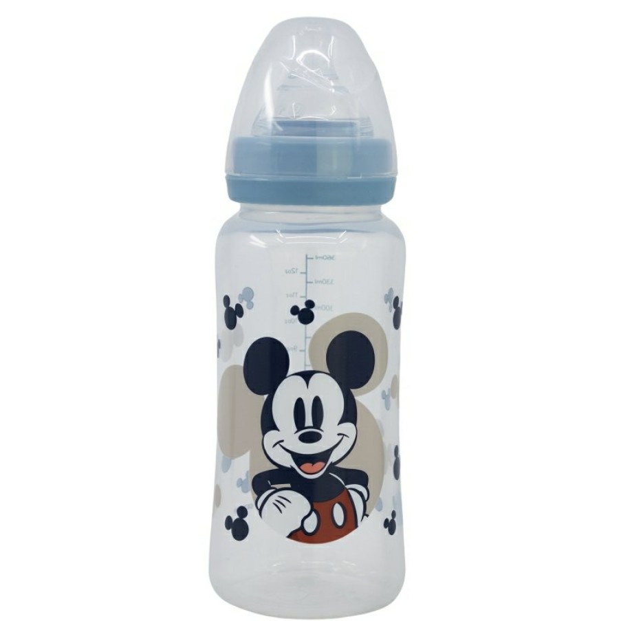 Best MicBest Mouse Biberon Cuello Ancho 360 Ml Tetina Silicona 3 Posiciones Mickey Mouse Full Of Smiles