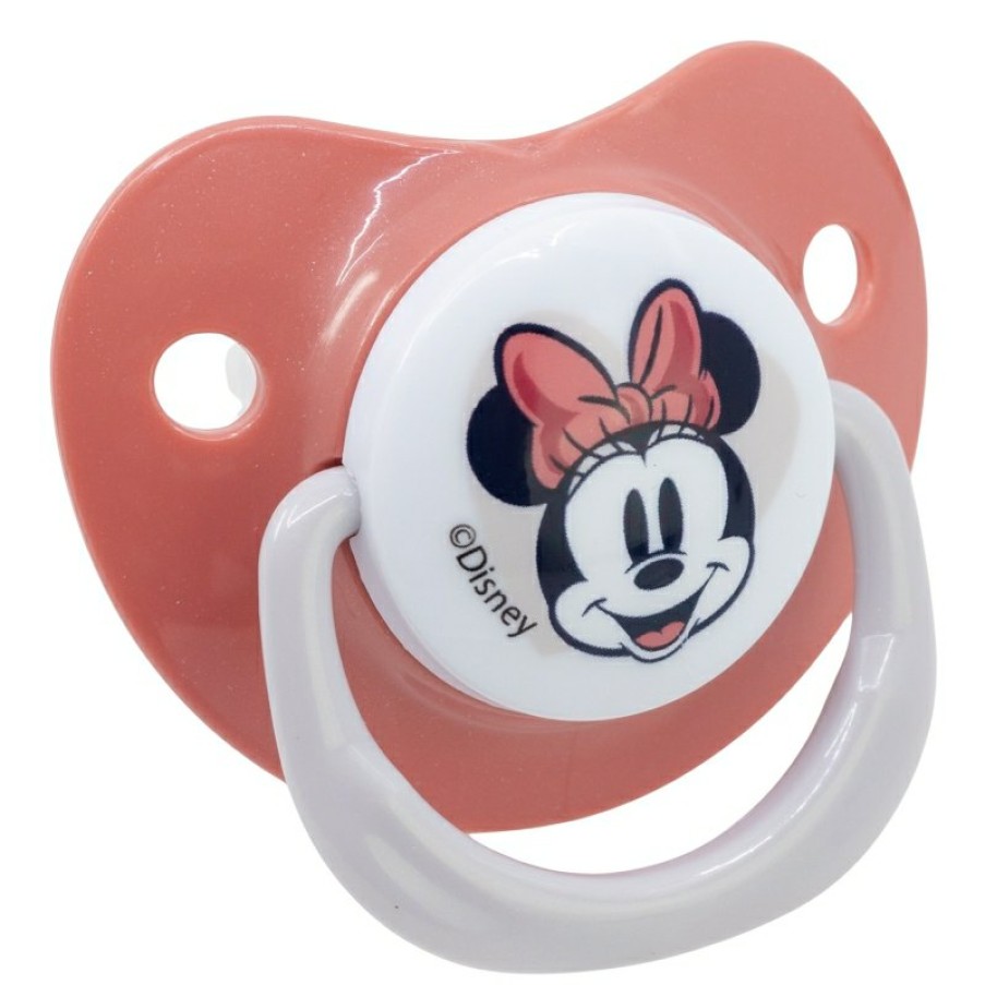 Online Minnie Mouse Set 2 Chupetes Tetina Anatomica Silicona +6 M Con Funda Minnie Mouse Heart Full