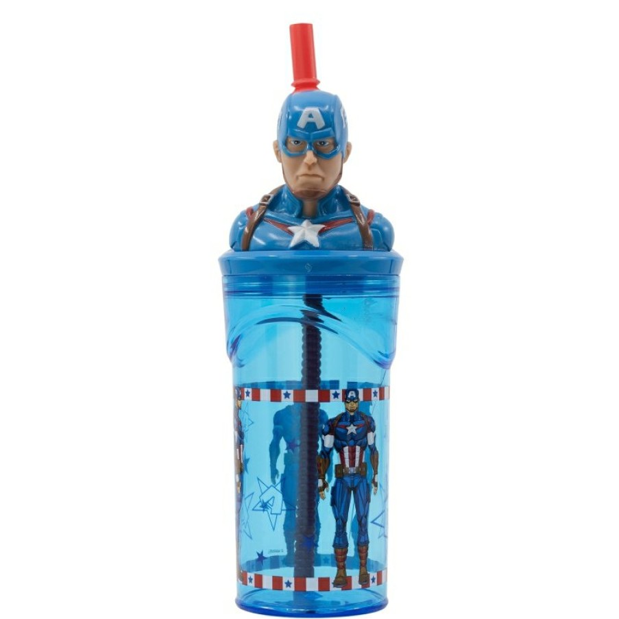 Hot Avengers Vaso Figurita 3D 360 Ml Avengers Invincible Force Capitan America