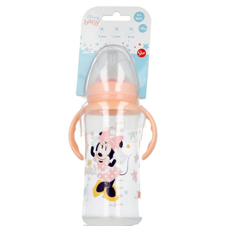 New Minnie Mouse Biberon Cuello Ancho 360 Ml Tetina Silicona 3 Posiciones Con Asas Minnie Indigo Dreams