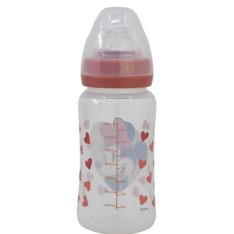 Best Minnie Mouse Biberon Cuello Ancho 240 Ml Tetina Silicona 3 Posiciones Minnie Mouse Heart Full