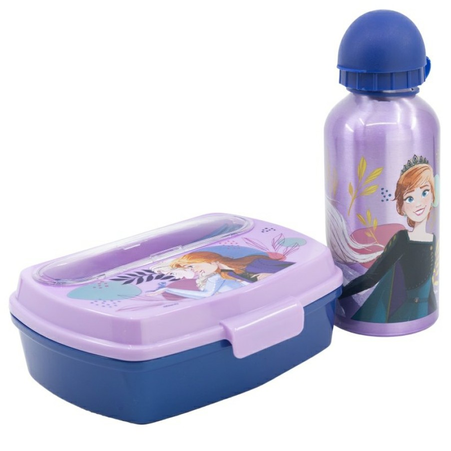 Clearance Frozen Set Urban Vuelta Al Cole 4 Pcs (Botella Aluminio 400 Ml Y Sandwichera Con Cubiertos) Frozen Trust The Journey