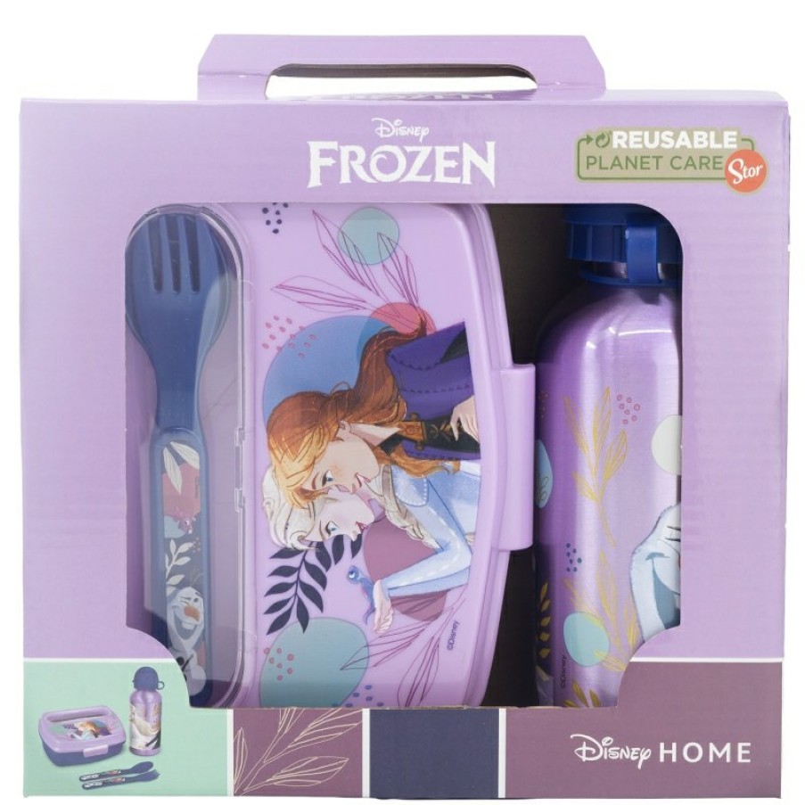 Clearance Frozen Set Urban Vuelta Al Cole 4 Pcs (Botella Aluminio 400 Ml Y Sandwichera Con Cubiertos) Frozen Trust The Journey