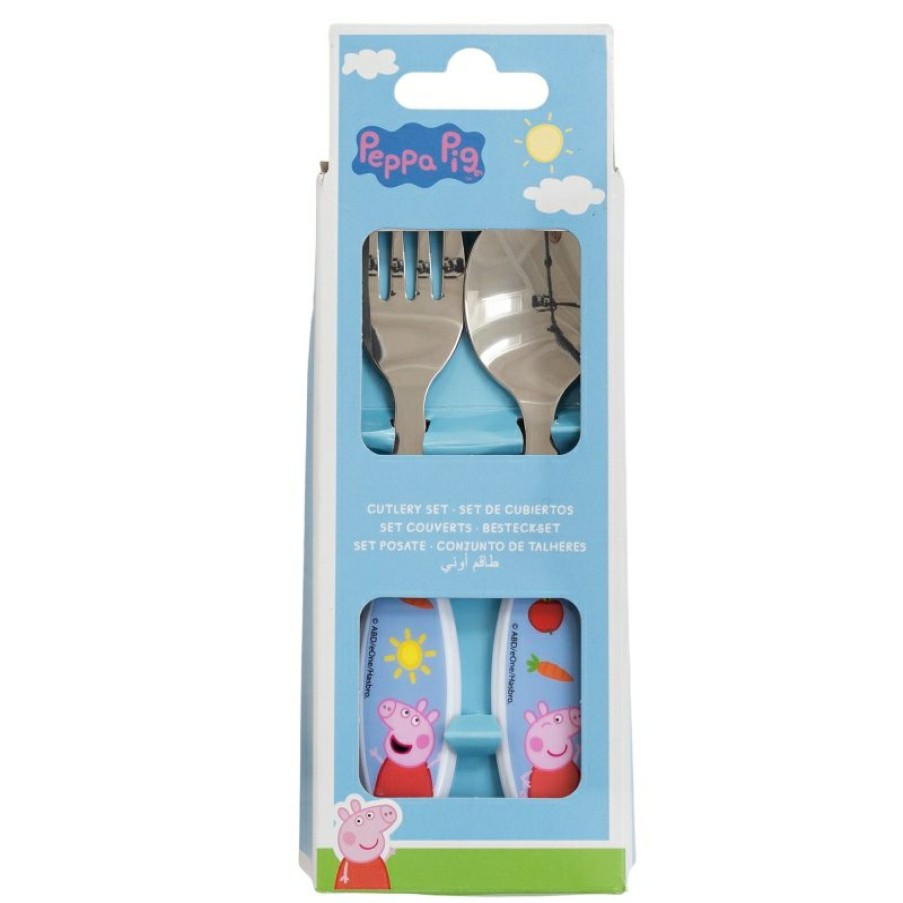 Wholesale Peppa Pig Set Cubiertos Metalicos 2 Pcs Peppa Pig