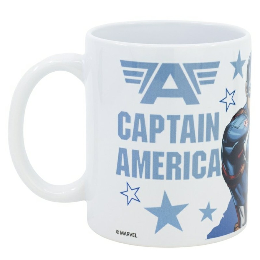 Best Avengers Taza Ceramica Sublimacion 325 Ml En Caja De Regalo Avengers Captain America Shield Attack