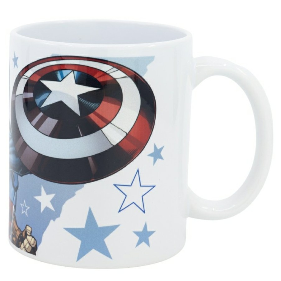 Best Avengers Taza Ceramica Sublimacion 325 Ml En Caja De Regalo Avengers Captain America Shield Attack