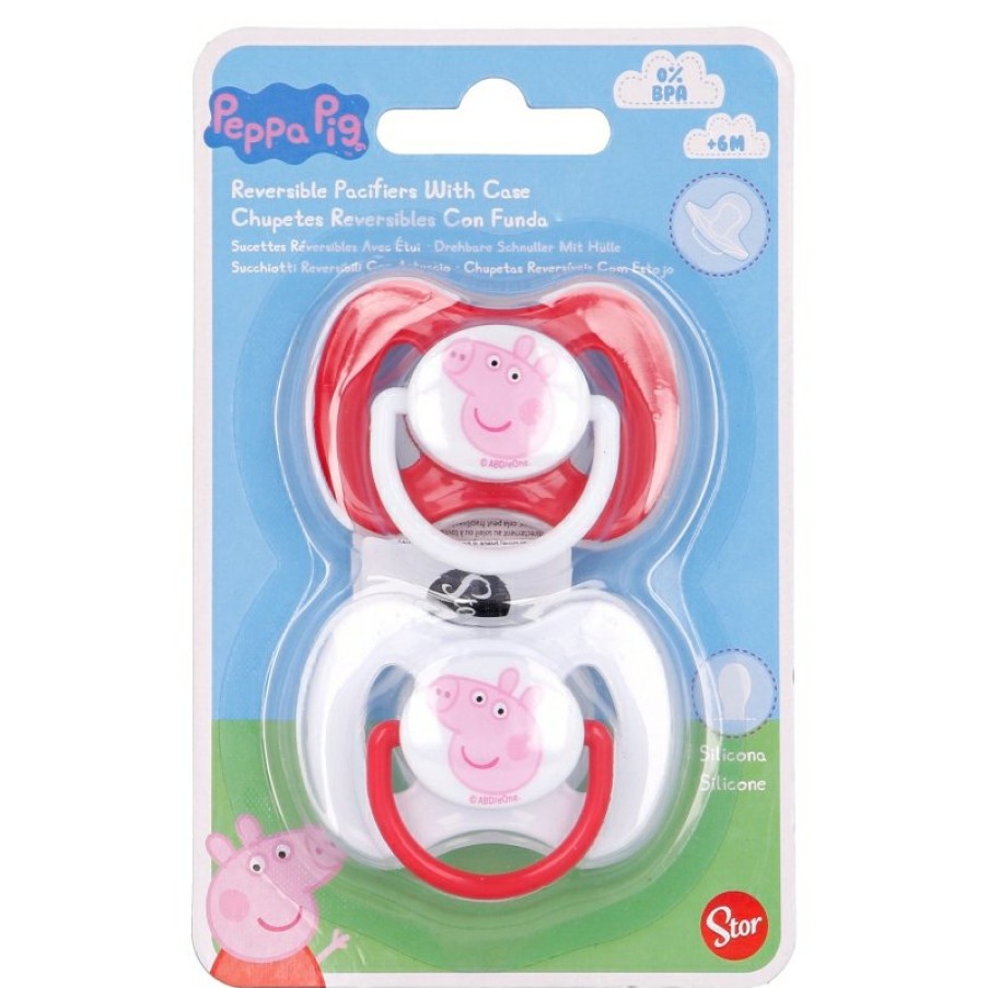 Wholesale Peppa Pig Set 2 Chupetes Tetina Reversible Silicona +6 M Con Funda Peppa Pig Little One