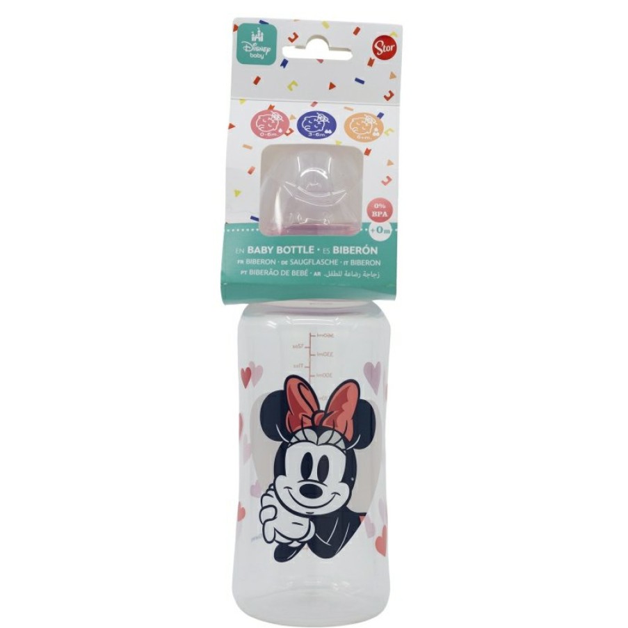 Wholesale Minnie Mouse Biberon Cuello Ancho 360 Ml Tetina Silicona 3 Posiciones Minnie Mouse Heart Full